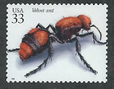 Scott #3351-i...33 Cent...Insects & Spiders...Velvet Ant...3 Stamps • $1.85