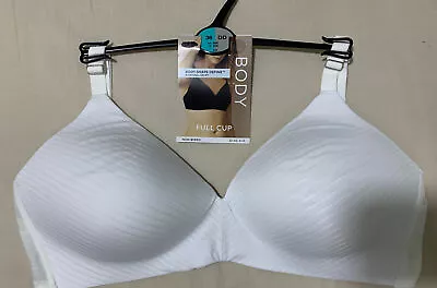 M&S BODY SHAPE DEFINE NON WIRED  NATURAL UPLIFT FULL CUP Bra In WHITE Size 36DD • £12.99