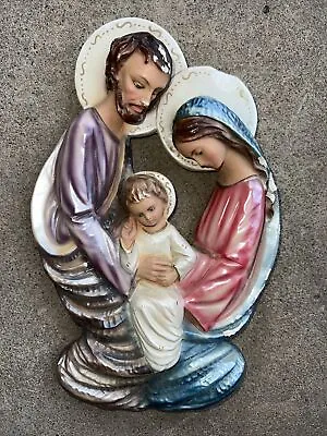 $19 • Buy Vintage Religious Columbia Statuary  1968 Chalkware Holy Family Italy