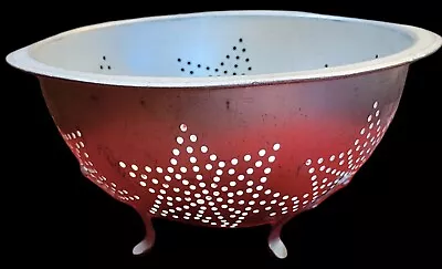 Vintage Star Colander Strainer Aluminum 7 Star Footed 10 Inch Farmhouse • $12