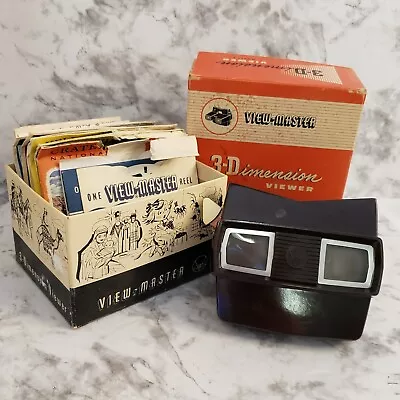 Vintage View-Master Model E 3-Dimension Viewer In Original Box 1950's With Reels • $39.99