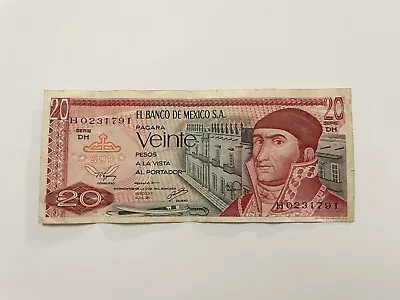 MEX Bank Notes: El Banco De Mexico S.A 20 Pesos 1977 Serie DH Serie. H0231791 • $0.01