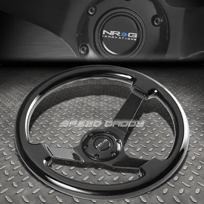 Nrg 350mm 3  Deep Dish 6-hole Classic Black Wood Steering Wheel Black Center • $180