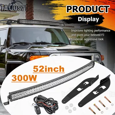 52 Inch LED Light Bar W/ Roof Mounting Bracket Wire For 07-14 Toyota FJ Cruiser • $129.99