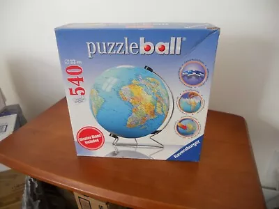 Puzzle Ball 540 Pieces 3D Globe World Map Earth With Stand Spins Ravensburger 9  • $24