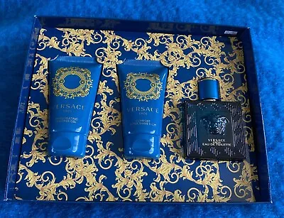 Versace Eros Gift Set 50ml Edt + 50ml Aftershave Balm + 50ml Shower Gel - Men's • £49.99
