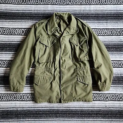 Vtg 60's 70's US Army Military M-65 Cold Weather Field Jacket OG 107 Green Sz S • $95.70