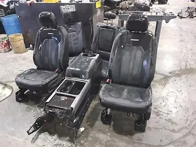 17-22 Ford F250 Platinum Black Leather Front & Rear Seats W/console Burn Damage • $3595.50