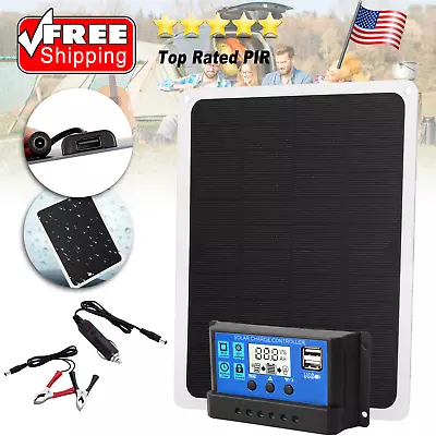 22W Solar Panel 12V Trickle Battery Charger Kit Maintainer Boat 30A Controller • $21.45