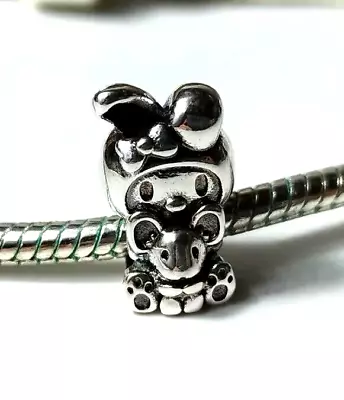 Sanrio Kawaii Toy Bunny My Melody Charm BEAD SILVER S925 Pendant FIT BRACELET • $22.95