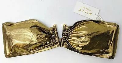 Milly Cabana Gold Bandeau Bikini Top Size Petite Women • $22