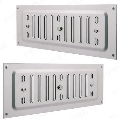 2 X ADJUSTABLE OPEN / CLOSE VENTS 9  X 3  Metal Aluminium Door/Wall Air Cover • $10.31