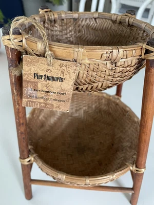 $5.50 • Buy Pier 1 Imports 2 Tier Bamboo Bowl
