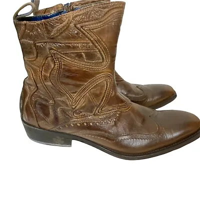 Mark Nason Designer Boots Rock Lives Men's Amberoom 67591 Brown Leather Size 8.5 • $379.99