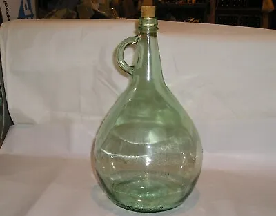 Vintage Almaden Vineyards Green Glass One Gallon Wine Bottle Jug W/ Cork - 13  T • $14.99