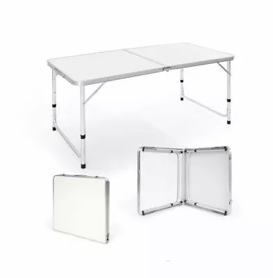 4FT Folding Camping Table Aluminium Picnic Portable Adjustable Party BBQ Outdoor • £19