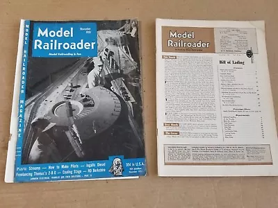 Model Railroader Magazine November 1951 (Cover Seperated) • $6.25