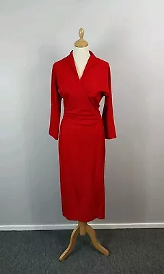 Winser London Long Hollywood Red Wrap Dress UK 12 New With Original Tags  • £39.99