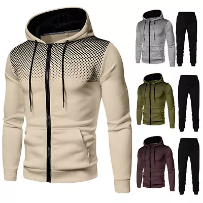 Mens Hoodies Tracksuit Sets Sweatshirt Pants Bottoms Sport Set Jogging Suit 2Pcs • £10.07