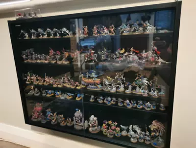Display Wall Cabinet Glass Models Vitrine Collectors Storage Box Shelves Unit • £45.99