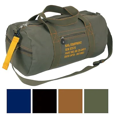 Rothco Cotton Canvas Travel Equipment Flight Carry Duffle Stamped Shoulder Bag • $27.99