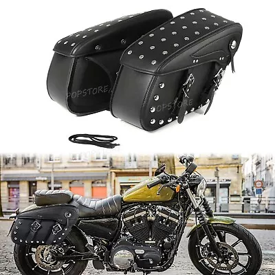 Black Side Saddle Bags Luggage For Kawasaki Vulcan VN 500 800 900 1500 1600 2000 • $119.65