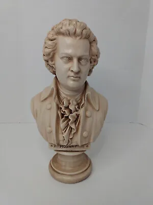 Wolfgang Amadeus Mozart Bust Statue Composer VINTAGE 12-inch Chalkware Musician • $75