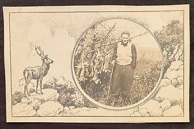 Real Photo RPPC~Hunter W Rifle & Dead Rabbits Inset In Hunting Scene Etching • $14.99