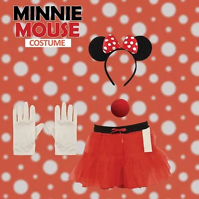 Ladies MINNIE MOUSE COSTUME SET Fancy Dress Women Disney Halloween Accessory Lot • £3.49