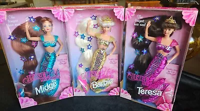 Mattel Jewel Hair Mermaid Barbie 1995 LOT OF 3 NEW • $225