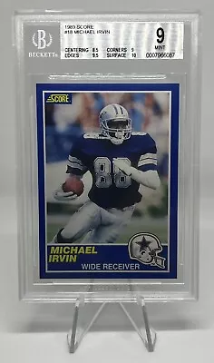 1989 Score Michael Irvin Rookie RC #18 BGS 9 Dallas Cowboys HOF • $27.95