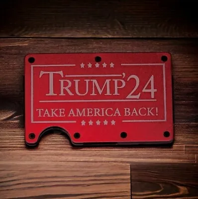 Custom Engraved In USA   Trump 24 Take America Back  Slim Wallet RFID Block • $25.99