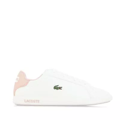 Girl's Lacoste Children Graduate Lace Up Casual Trainers In White • £28.49