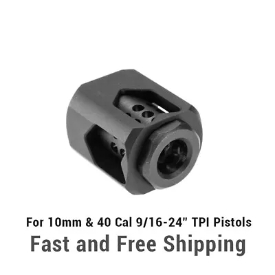 Rex Custom Glompensator Pistol Muzzle Brake For 9/16-24 TPI 10mm & .40 Glock • $55.95