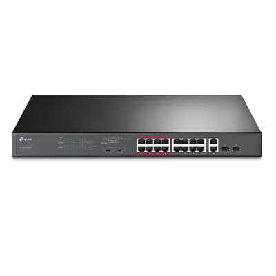 TP-LINK (TL-SL1218MP) 16-Port 10/100Mbps + 2-Port GB Unmanaged PoE Switch 2 Comb • £153.62