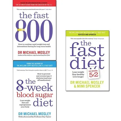 Michael Mosley Collection 3 Books Set (Fast 800 8-Week Blood Sugar Fast Diet) • £15.60