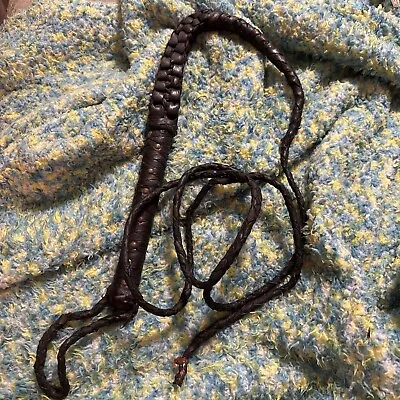 Bull Whip 8' Authentic Black Braided  Leather W/ Hang Strap • $9.99