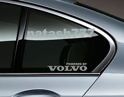 Powered By VOLVO Sport Racing Decal Sticker Window Emblem Logo SILVER Pair • $17.95