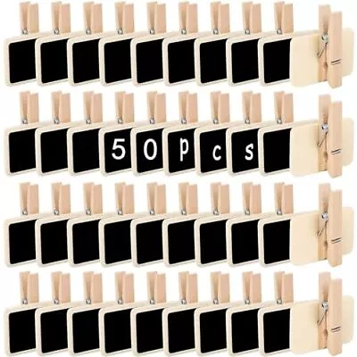 50Pcs Labels With Clips Mini Chalkboard Signs With Clip Chalk Labels For Bask... • $25.13