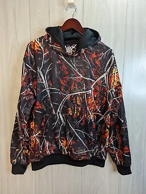 Men’s Moonshine Attitude Attire Wildfire Camouflage Hoodie Sweatshirt Size M • $45.95