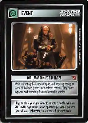 Star Trek CCG Dial Martok For Murder Near-Mint/NM Uncommon – BoG 1999 • $1.15