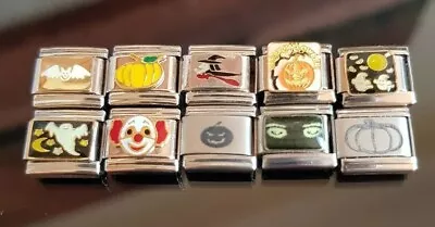 £4.49 • Buy Halloween Charms For Italian Charm Bracelet Link October 