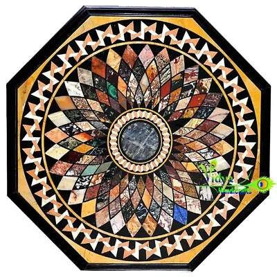 24 Inch Marble Center Table Top Multi Stones Mosaic Inlay Home Garden Interior • $688.50