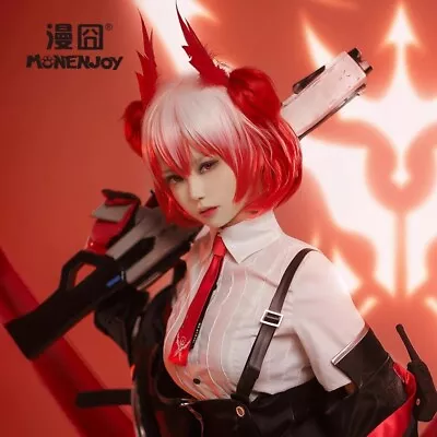 Arknights Fiameta Rocco Cos Prop Red White Gradient Hairpiece Plumage Included • $43.42