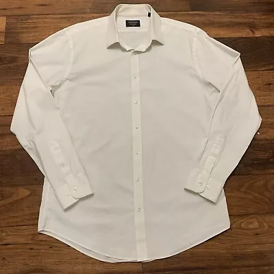 Nordstrom Men's Withe Dress Shirt Tech Smart Trim Fit 17 36-37 • $15.90