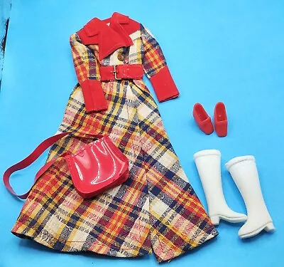 ** MOD VINTAGE BARBIE MADRAS MAD COAT With BELT + Xtras VHTF 1972 ONLY GC ** • $39.99