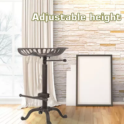 $176 • Buy Industrial Tractor Seat Barstools Farmhouse Cast Iron Adjustable Height Stools 