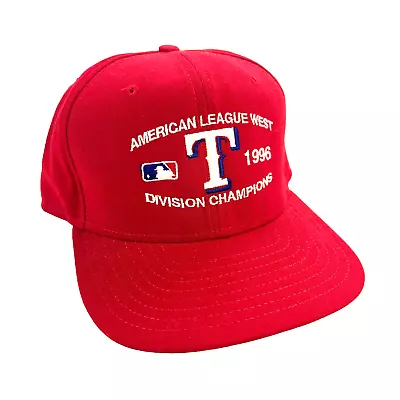 VTG Texas Rangers 1996 AL West Division Champions New Era Snapback Hat USA MADE • $29.95