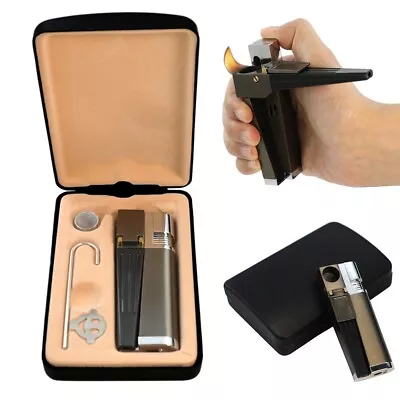 4 In 1 Set Portable Metal Lighter & Pipe Foldable Smoking Pipe W/Screen Gift *US • $15.97