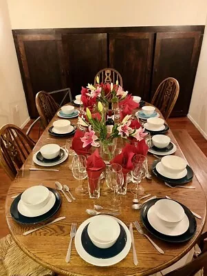 ANTIQUE MID 19 C ROUND CLAW EXPANDABLE OAK DINING TABLE • $1000